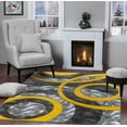 thumbnail image 1 of GLORY RUGS Area Rug Modern 2x7 Yellow Circles Geometry Soft Hand Carved Contemporary Floor Carpet Fluffy Texture for Indoor Living Dining Room and Bedroom Area, 1 of 1