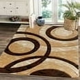 thumbnail image 1 of GLORY RUGS Area Rug Modern 4x6 Brown Circles Geometry Soft Hand Carved Contemporary Floor Carpet Fluffy Texture for Indoor Living Dining Room and Bedroom Area, 1 of 5