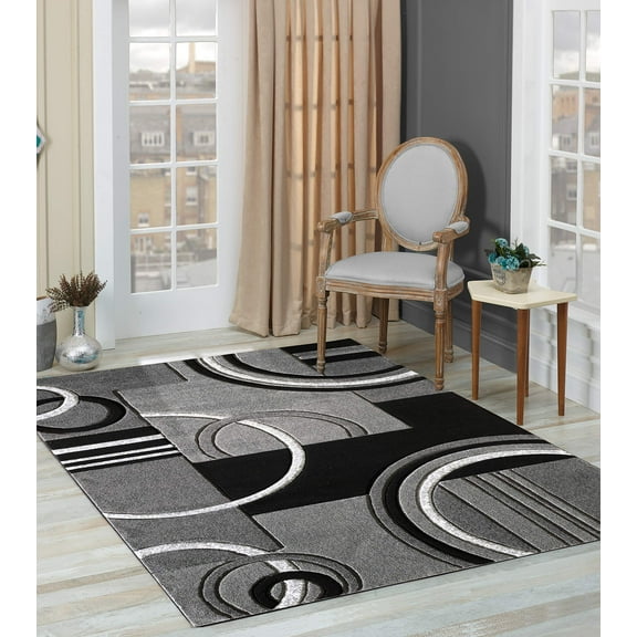 GLORY RUGS Area Rug Modern 5x7 Grey Soft Hand Carved Contemporary Floor Carpet with Premium Fluffy Texture for Indoor Living Dining Room and Bedroom Area