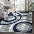 thumbnail image 1 of GLORY RUGS Area Rug Modern 5x7 Navy Circles Geometry Soft Hand Carved Contemporary Floor Carpet Fluffy Texture for Indoor Living Dining Room and Bedroom Area, 1 of 6