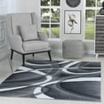 thumbnail image 1 of GLORY RUGS Modern Area Rug 5x7 Gray White Swirls Carpet Bedroom Living Room Contemporary Dining Accent Sevilla Collection 4816, 1 of 4