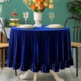thumbnail image 1 of GLORY SEASON Velvet Luxurious Round Table Cloth Farmhouse Tablecloths for Party Baby Shower Tabletop Blue 70 in, 1 of 8