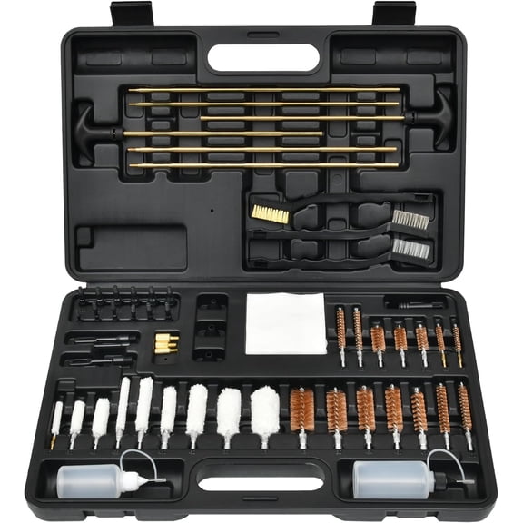 GLORYFIRE Universal Gun Cleaning Kit Gun Brushes for Pistol,Handguns,Shotguns,Rifles, Elite Brass Rods and Wire Rope,Gun Gifts for Men plastic jags & loops