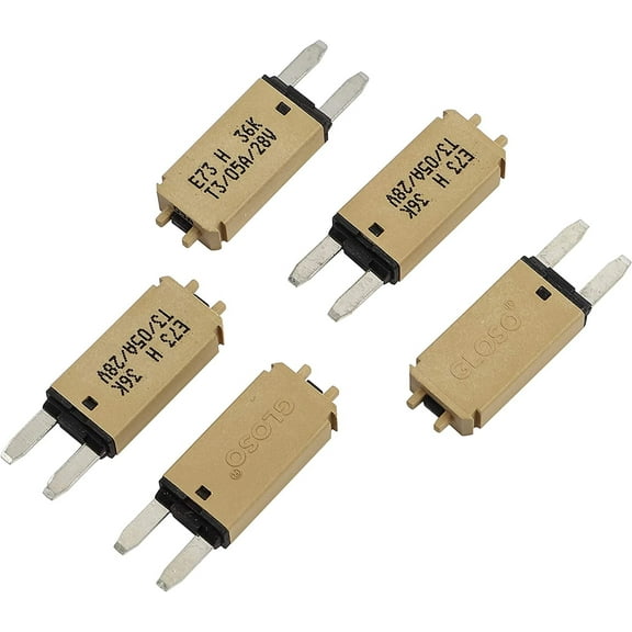 GLOSO E73 Mini ATM 5 Amp Circuit Breakers Manual Reset (T3) - 5 Pack (5A)