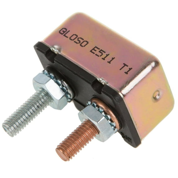 GLOSO E511 Stud Bolt Type Circuit Breaker, Auto Reset (T1), No Bracket, Metal, (12 Amp - Single pack)
