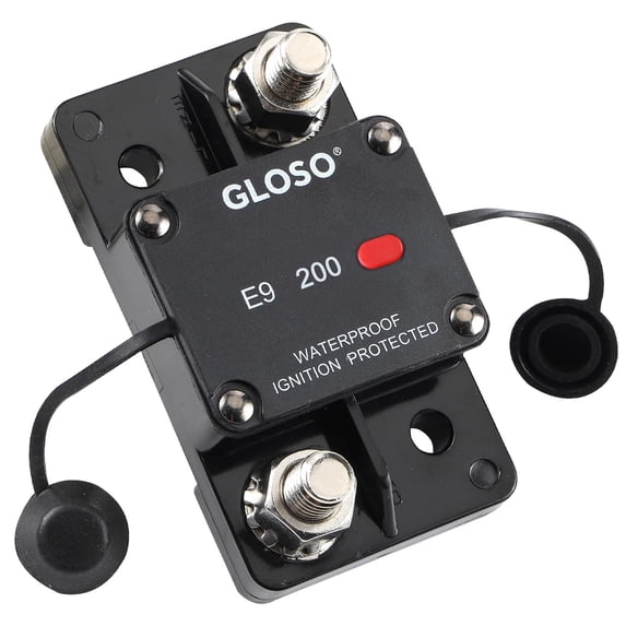 GLOSO E91L Hi-Amp Thermal Circuit Breaker w/ LED indicator, Extended Surface Mount, Auto Reset (T1), 3/8" Diagonal Studs, 200 Amps