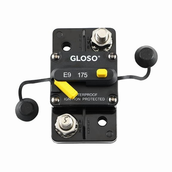 GLOSO E93 175A Circuit Breaker, Surface Mount, 3/8" Diagonal Stud, Manual Reset