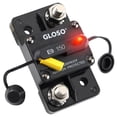thumbnail image 1 of GLOSO E93L Hi-Amp Thermal Circuit Breaker w/ LED indicator, Extended Surface Mount, Manual Reset (T3), 1/4" Diagonal Studs, 150 Amps, 1 of 12