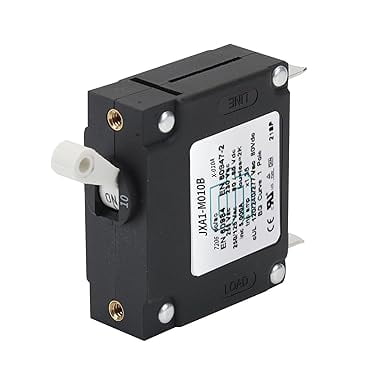 GLOSO J Type Hydraulic Magnetic 10A Circuit Breaker, White Toggle, Single Pole, AC/DC Manual Reset Switch, J1P