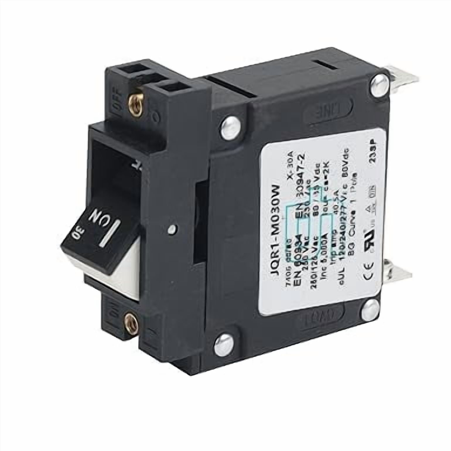 Magnetic Rocker Switch GLOSO J Type Hydraulic Magnetic 30A Miniature Circuit Breaker, Black ...