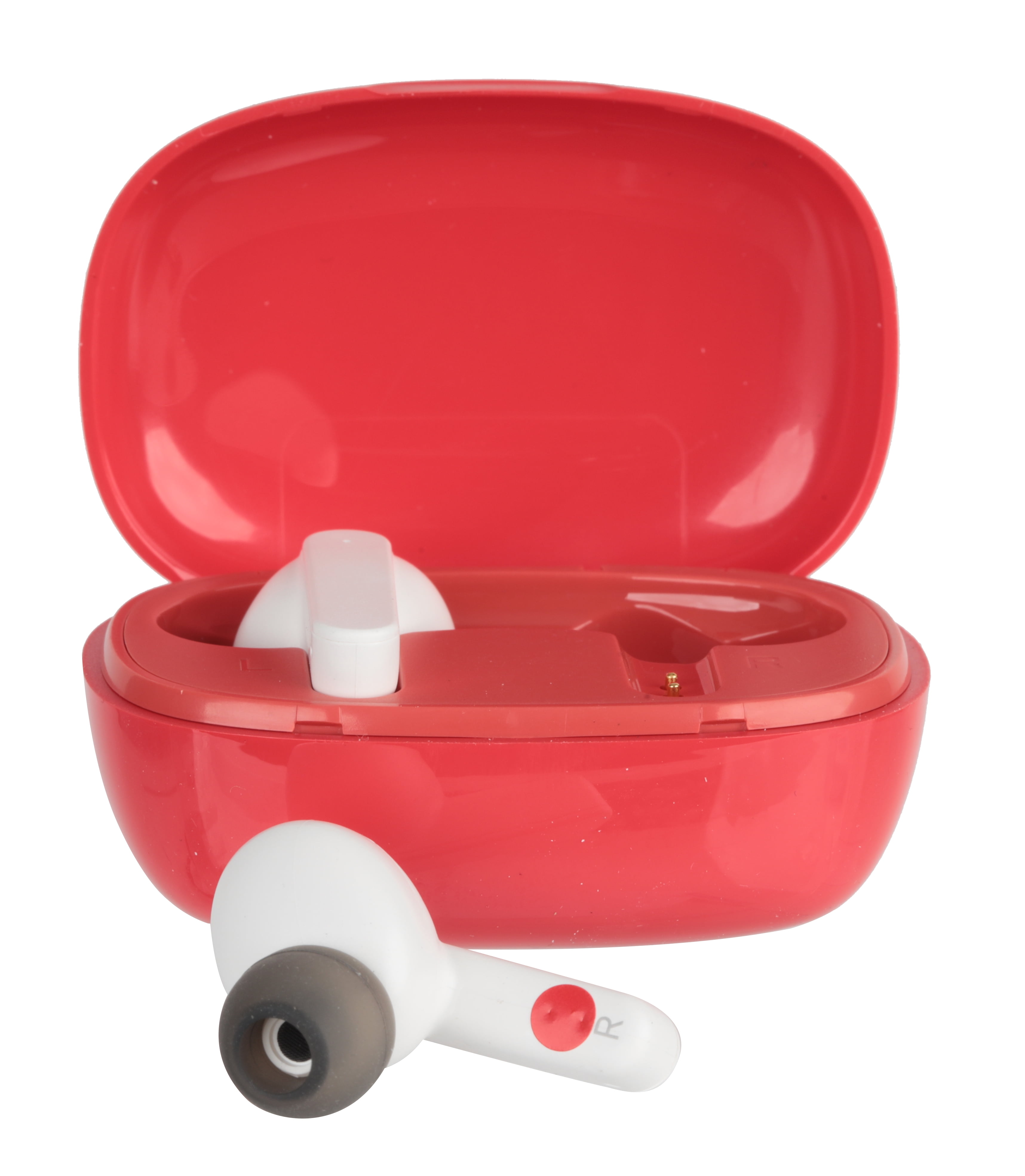 Wireless Bluetooth Earbuds, Glossy Red with Charging Case and 20 Hours Playtime
