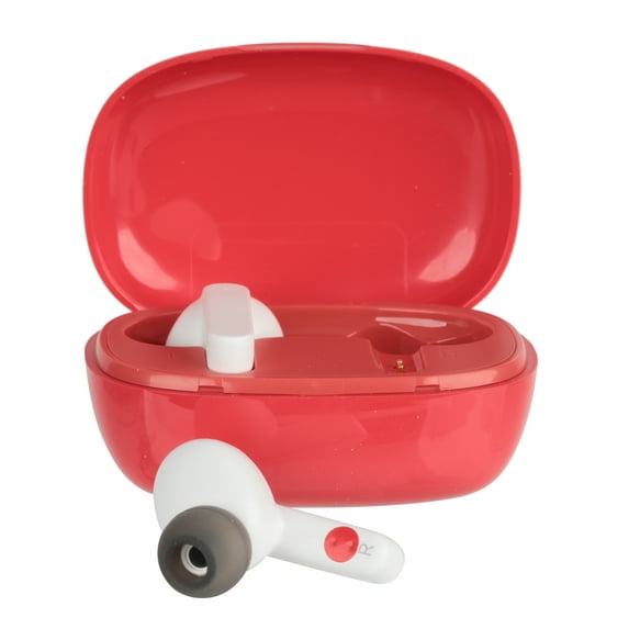 Wireless Bluetooth Earbuds, Glossy Red with Charging Case and 20 Hours Playtime