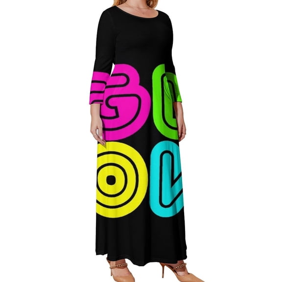 GLOW - 80s Party Birthday design Long Sleeved Dress summer dress daily women's clothing korea stylish