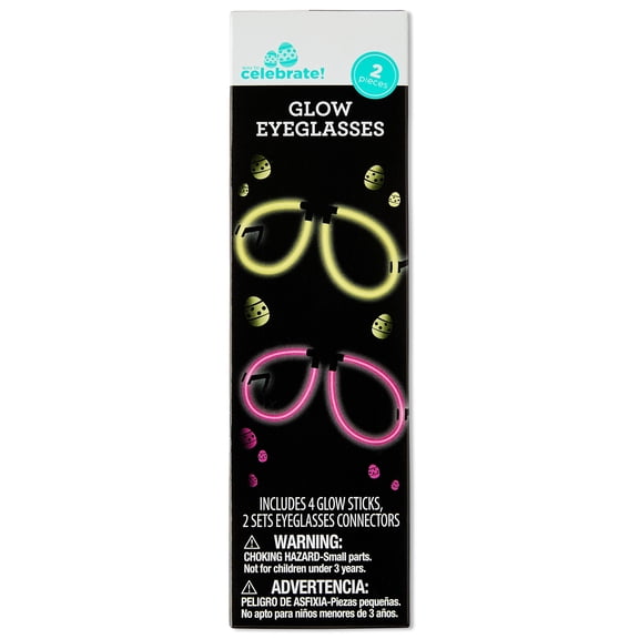 Glow Eyeglasses, Pink and Yellow, 2 Count, Easter by Way To Celebrate