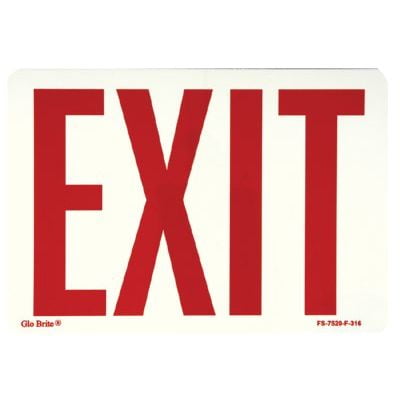 Glow In The Dark Exit Signs - glow in the dark fire sign peel and stick