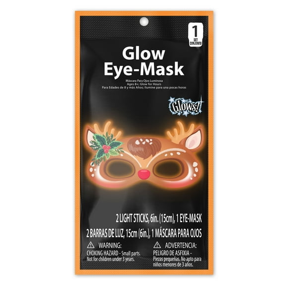 Christmas Plastic Glow Reindeer Eyemask, 1 Count