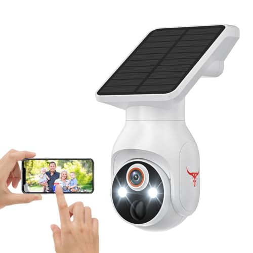 GLOW POP 1080P SECURITY CAMERA WIRELESS WITH SOLAR PANEL2.4G WIFI - WHITE