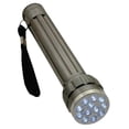 thumbnail image 1 of GLOW PRO 5.25" (13.3 cm) 12-LED Chrome Finish Flashlight | "Gun Metal" Gray | Textured Handle | Includes Carrying Strap | Requires 2 "AA" Batteries, 1 of 2