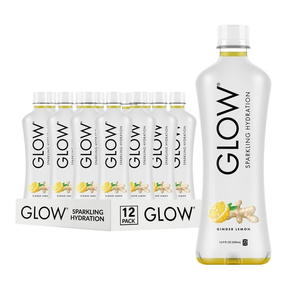 GLOW SPARKLING HYDRATION - GINGER LEMON - 16.9oz PET - 12 PACK