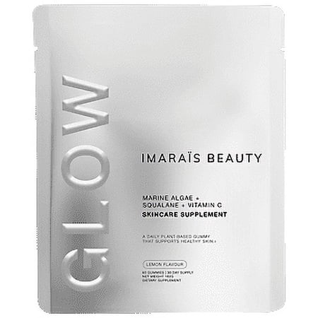 GLOW Skincare Gummies with Marine Algae, Squalane & Vitamin C - Lemon (60 Gummies)