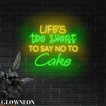 GLOWNEON Cake Neon Sign, LED Wall Decor for Dessert Shop, Bakery and Sweet Corner