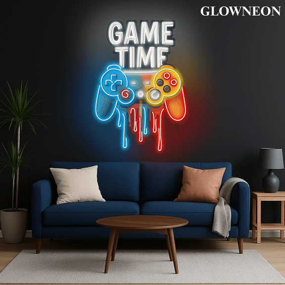GLOWNEON Game Acrylic Neon Sign, Wall Decor for Gaming Room, Esports Setup or Kids' Gaming Zone
