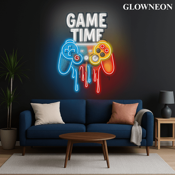 GLOWNEON Game Acrylic Neon Sign, Wall Decor for Gaming Room, Esports Setup or Kids' Gaming Zone