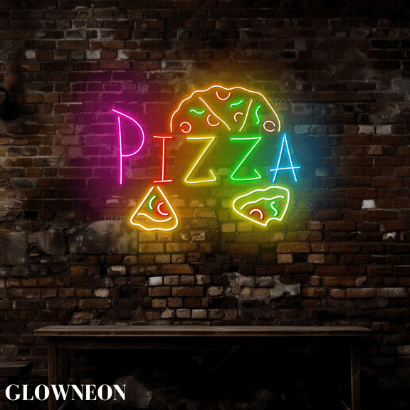 GLOWNEON LED Pizza Neon Sign, Wall Art Decor for Pizzerias, Pizza Shops and Restaurants
