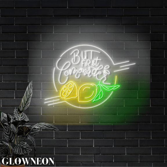 GLOWNEON Lemonade Neon Sign, LED Light Wall Art for Cafes, Juice Bars, or Kitchen Decor