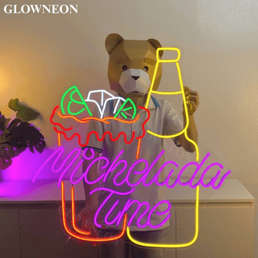 GLOWNEON Michelada Time Neon Sign, Mexican Michelada Cocktail Decor