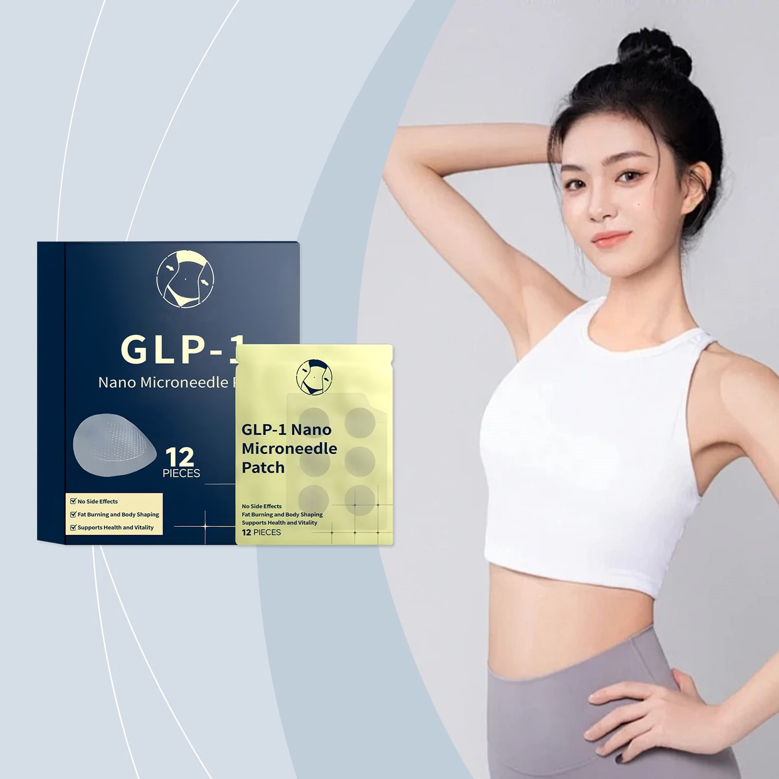 Glp Needle GLP-1 Nano Micro-needle Patch, 2025 New Upgrade (1Box-12 Count ...