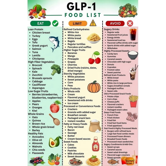 Lean Ortein GLP1 Food List Lean Protein Carbs and Sugar Groups nutrition meal ...