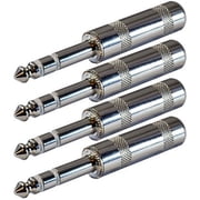 GLS Audio 1/4" Plugs for Patch Cables, Balanced Cables, Snakes - TRS Male Stereo 1/4 Inch Phono 6.3mm Phone Plug Bulk - 4 PACK