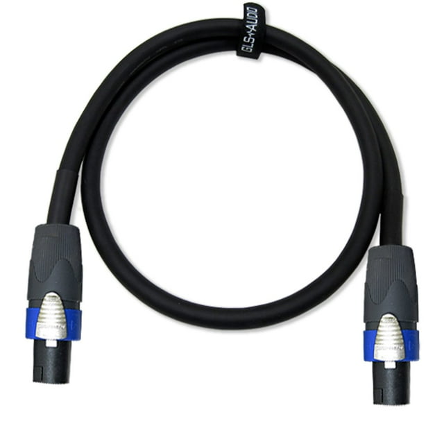 GLS Audio 3 feet Speaker Cable 12AWG - 4C Black Neutrik NL4FX (NL4FC) 12 Gauge Wire Single