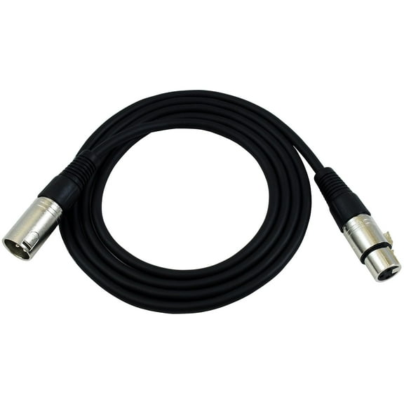 GLS Audio 6ft Patch Cable Cord - XLR Male to XLR Female Black Mic Cable - 6' Balanced Snake Cord - Single