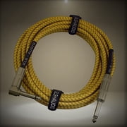 GLS Audio 20 Foot Guitar Instrument Cable - Right Angle 1/4 Inch TS to Straight