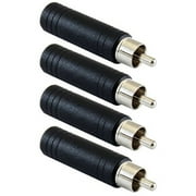 GLS Audio Molded 1/4 Female to RCA Male Adapter - 4 Pack