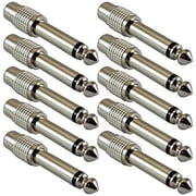 GLS Audio RCA Female to 1/4" TS Metal Adapter - 10 Pack