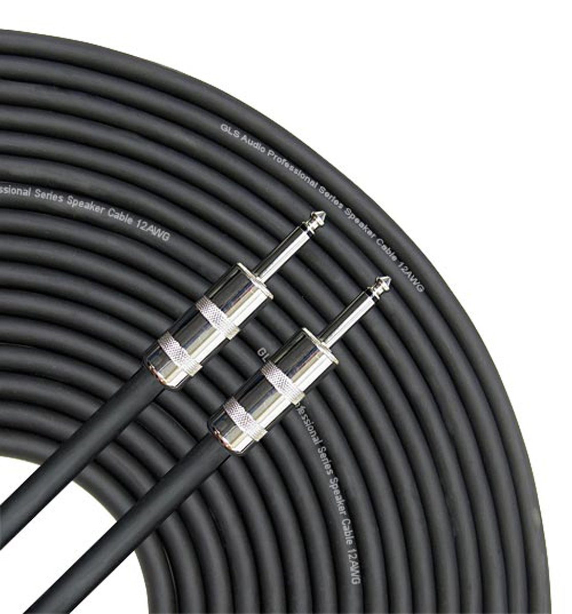 GLS Audio Speaker Cable 1/4" to 1/4" - 12 AWG Professional Bass/Guitar Speaker Cable for Amp - Black, 100 Ft. - image 1 of 4