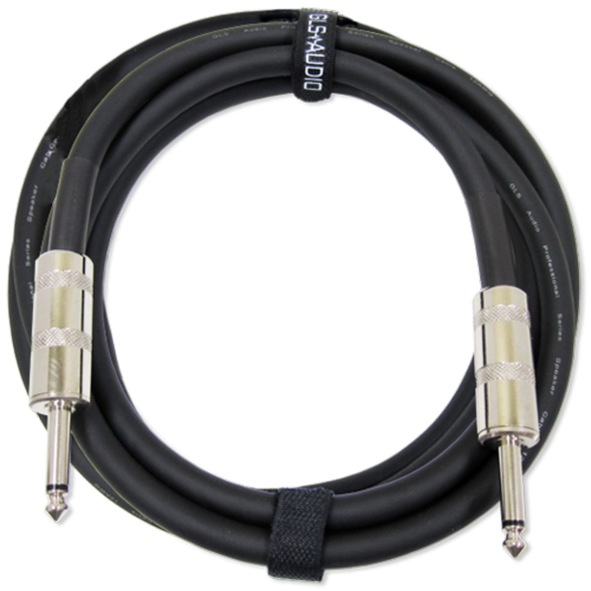 GLS Audio Speaker Cable 1/4" to 1/4" - 12 AWG Professional Bass/Guitar Speaker Cable for Amp - Black, 12 Ft.
