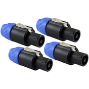GLS Audio Speaker Plug Twist Lock 4 Pole Speaker Plug متوافق مع Neutrik Speakon NL4FC و NL4FX و NLT4X و NL2FC - 4 Pack