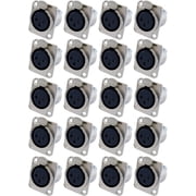GLS Audio XLR Female Jack 3 Pin - Panel Mount Jacks D Series Size XLR-F - 20 Pack