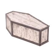 Halloween D cor Glass & Steel Coffin Decorative Box Antqiue Silver, 7.75 inch, By Way to Celebrate