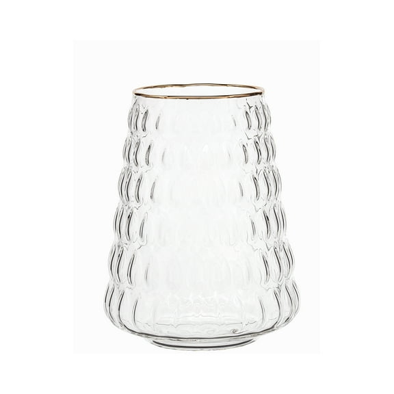 Tree Wine Glass Gold Rim 19.5 OZ Holiday Time