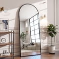 thumbnail image 1 of GLSLAND Full Length Mirror Arch Standing Floor Mirror, 64"x21" Arched Wall Mirror, Black, 1 of 8