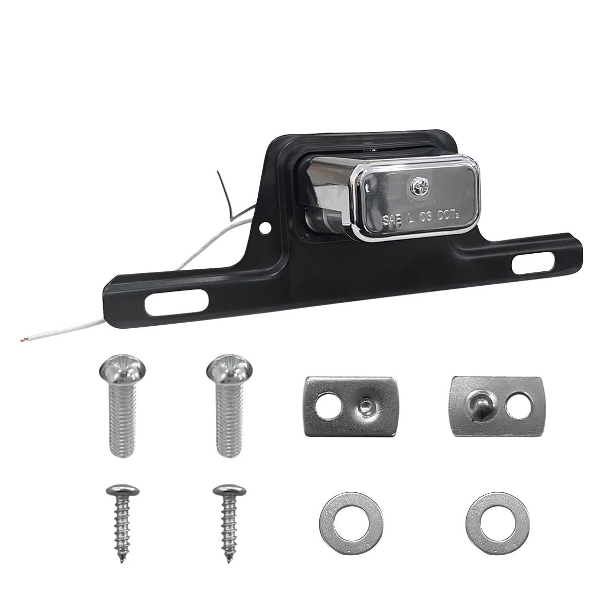 GLSOWEE 12V DC LED MMF7 Chrome Boat Trailer License Plate Light