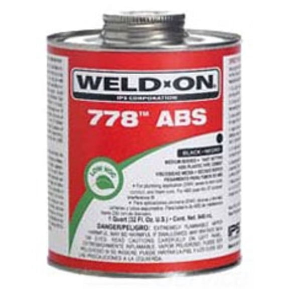 GLUA1Q 778 1 QUART ABS BLACK CEMENT