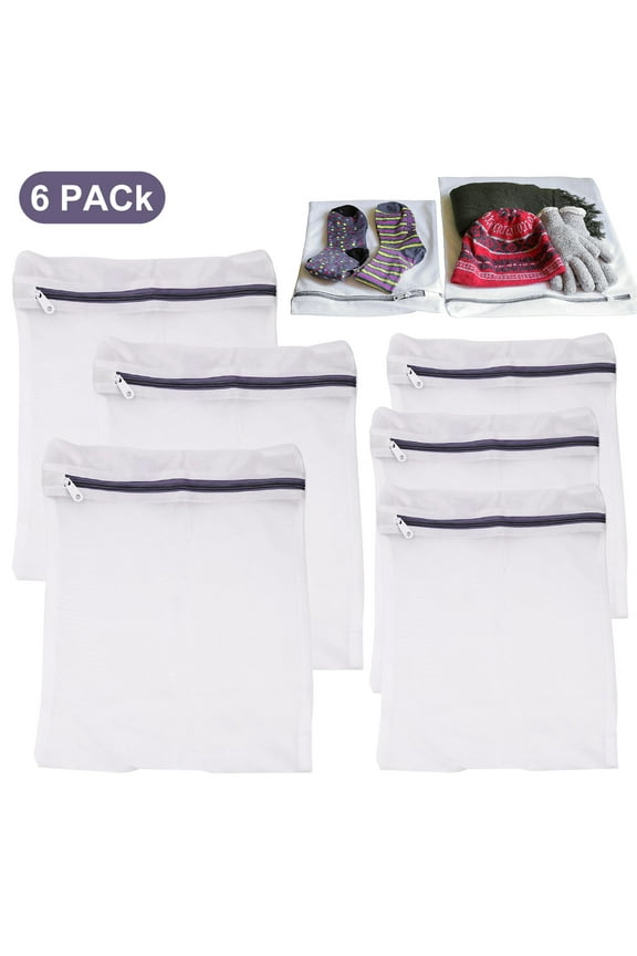 6 Pack - SimpleHouseware Laundry Bra Lingerie Mesh Wash Bag (3 Large & 3 Medium)