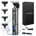 thumbnail image 1 of GLUAAE Advanced Electric Pro Li Hair Clippers - USB Rechargeable Hair Trimmer with LCD Display (Silver), 1 of 8