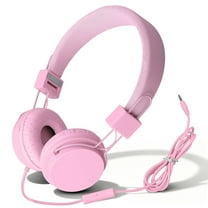 GLUAAE Child Casual Listening Foldability Portability Over-Ear Headphones, Pink